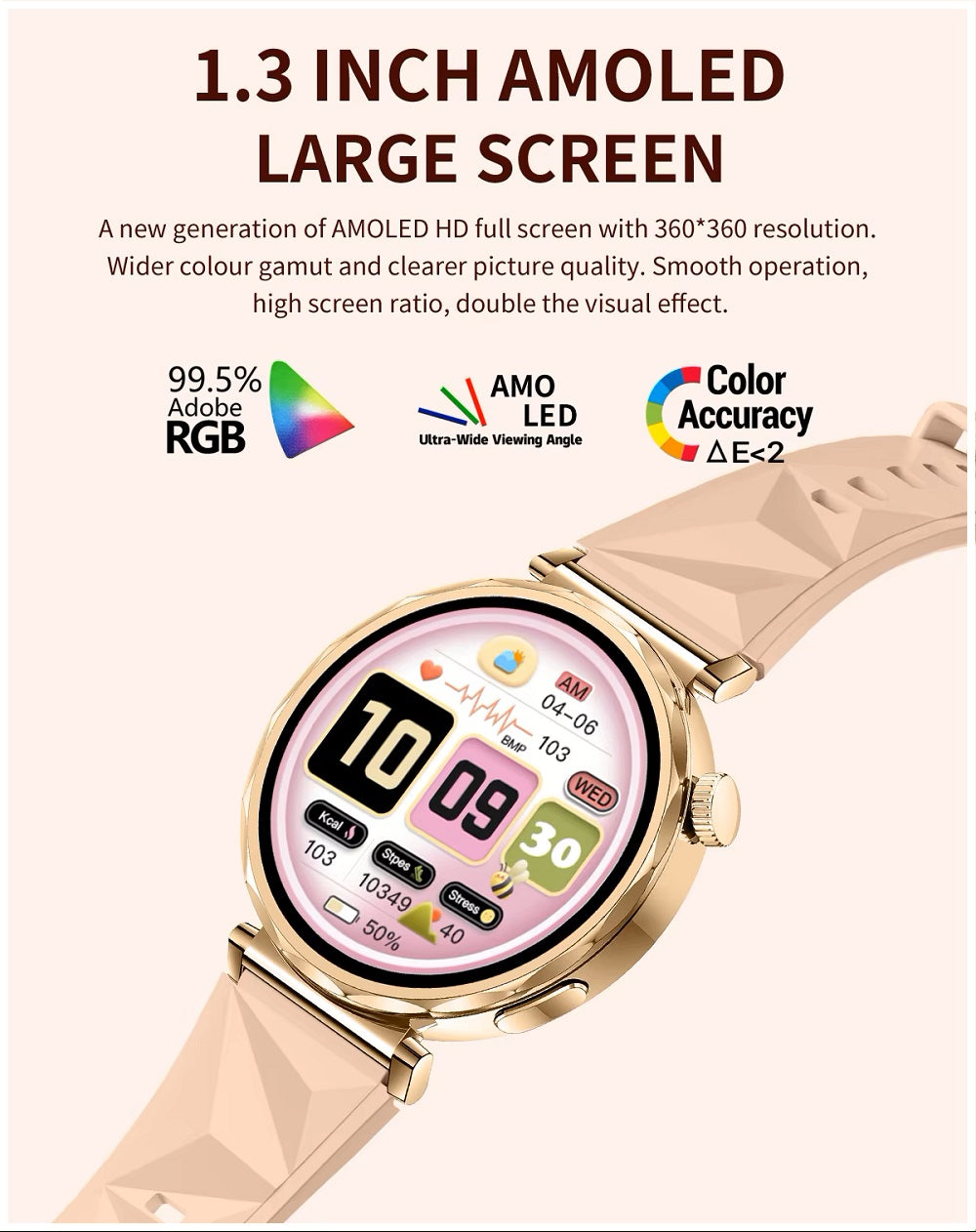 Reloj Inteligente Smartwatch Wearables CT5 AMOLED 2 Correas Salud IP68