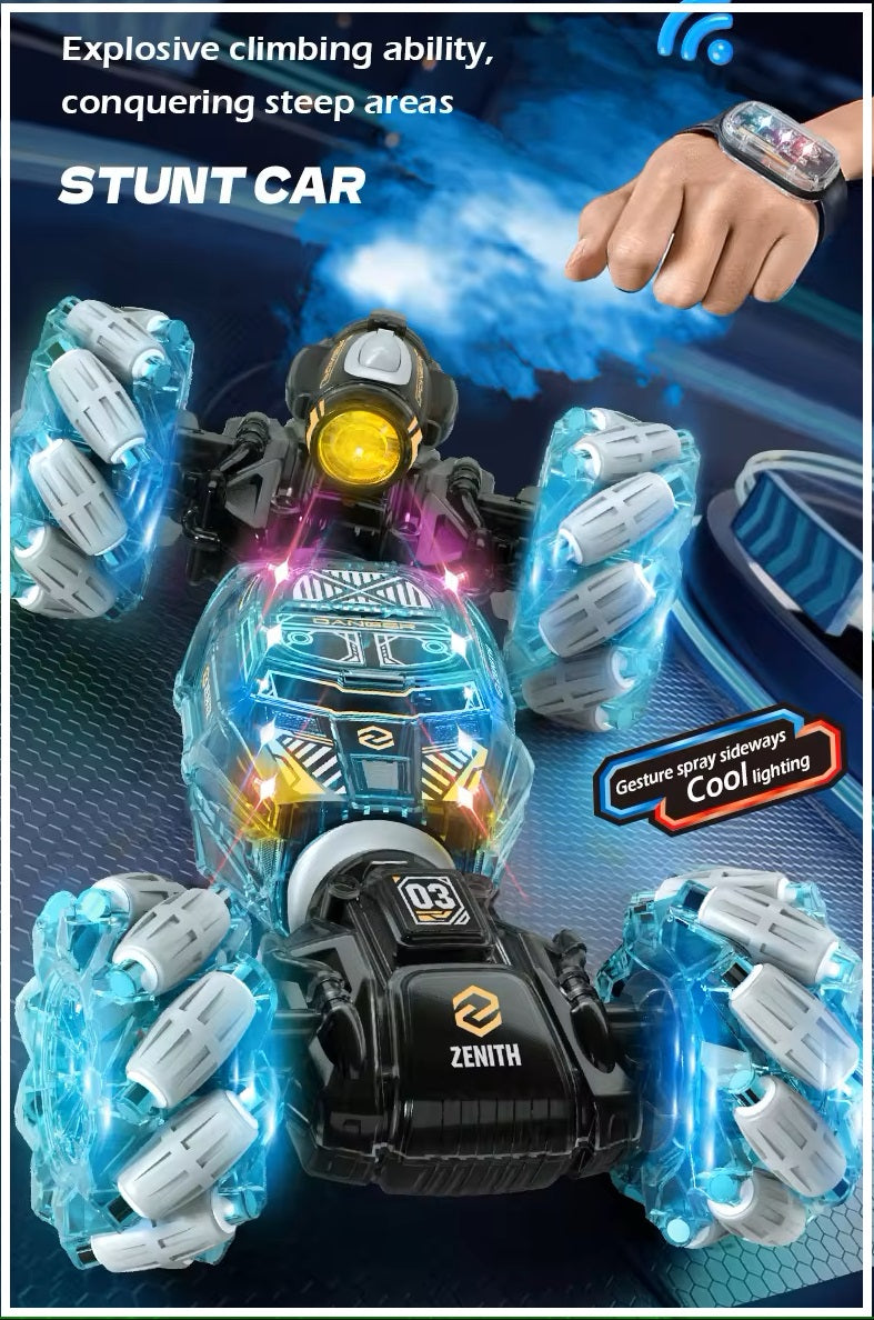 Auto Acrobático Doble Cara 4X4 RC Control Remoto Gestos 2.4G Color Verde