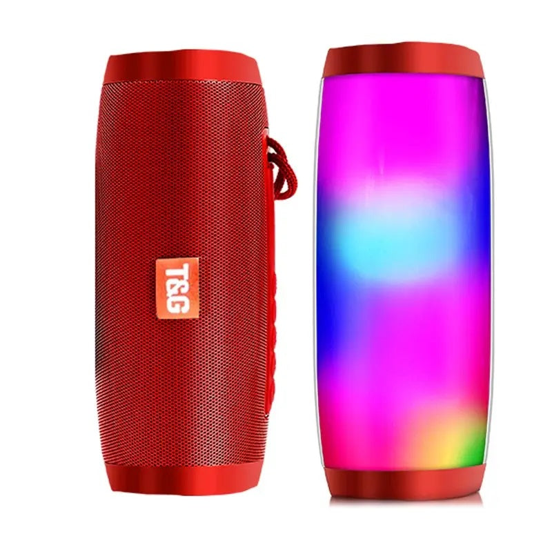 Parlante Portátil Bluetooth Altavoces inalámbricos Waterproof Luz LED Rojo
