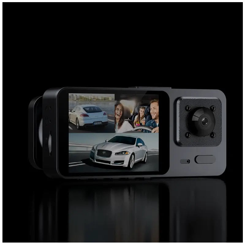 Cámara Dashcam de 3 Lentes Full HD 1080P | Visión Nocturna, Sensor G y Modo Estacionamiento 24H
