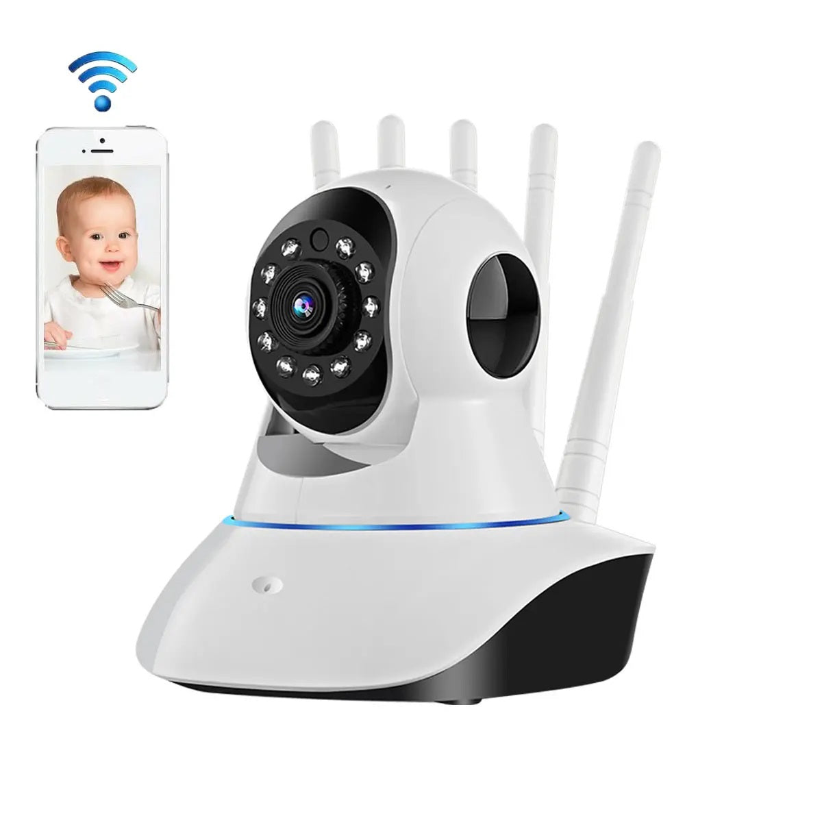 Cámara Inteligente A1 Rotación 360° Full HD 1080P y Visión Nocturna