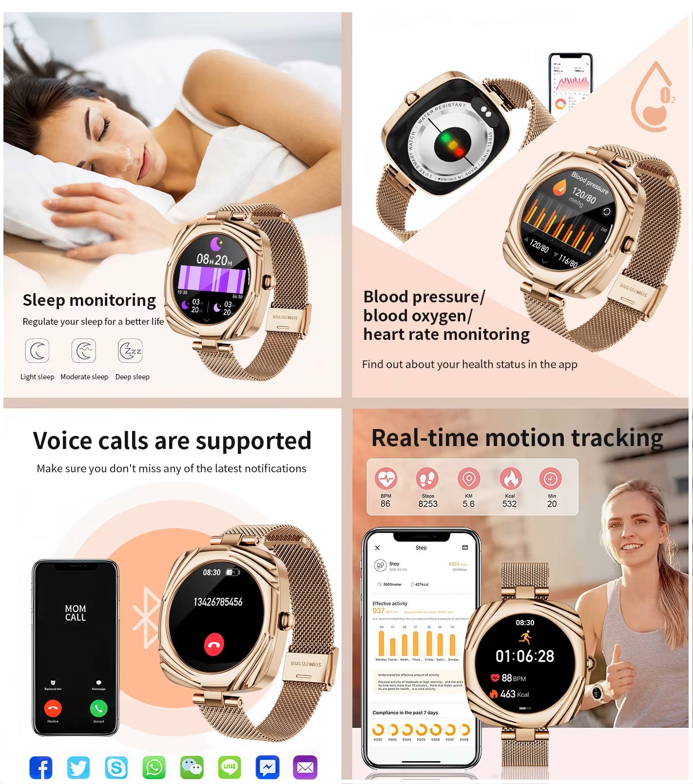 Smartwatch Reloj Inteligente Elegante AW5 Amoled 220mAh IP68 Salud