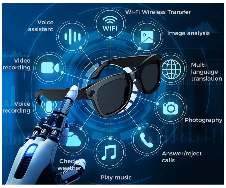 Gafas Inteligentes M01 con Cámara HD ChatGPT Traducción y Reducción de Ruido