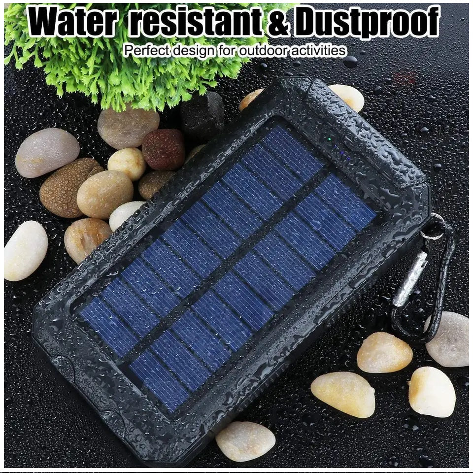 Cargador Solar Portátil 20000mAh Linterna a Prueba de Agua y polvo