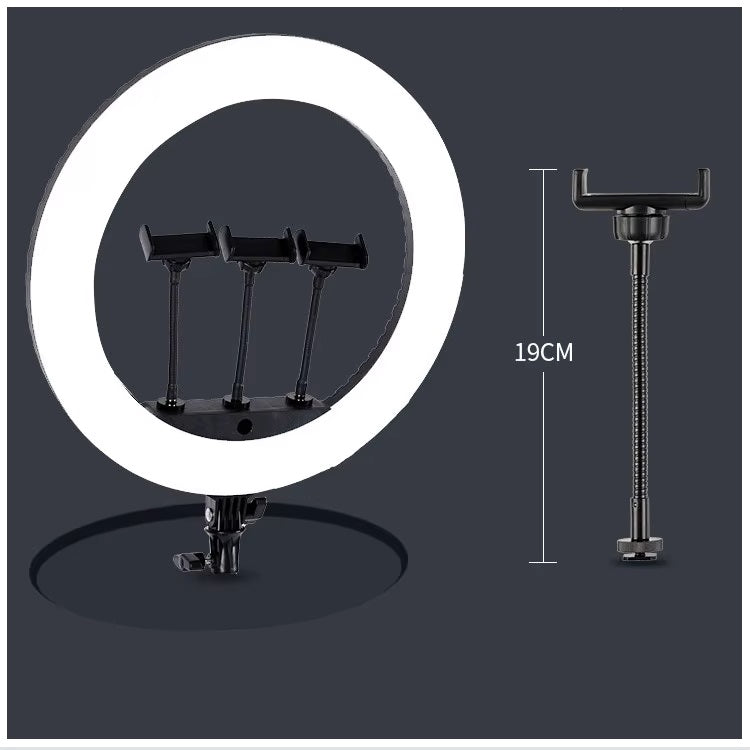 Aro LED de 18 Pulgadas y 45cm 3 soportes control remoto y atril de 2.10 mts