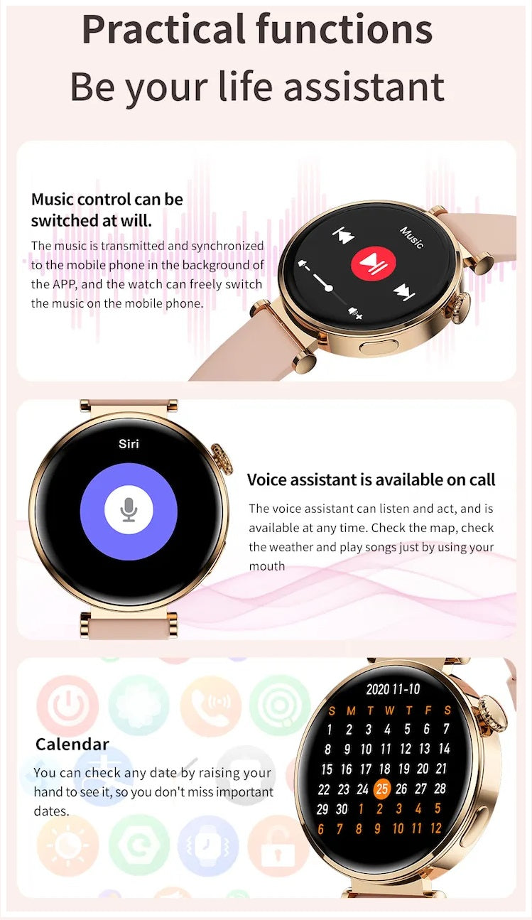 Smartwatch GT4 Mini para Mujer Pantalla IPS Llamadas Bluetooth