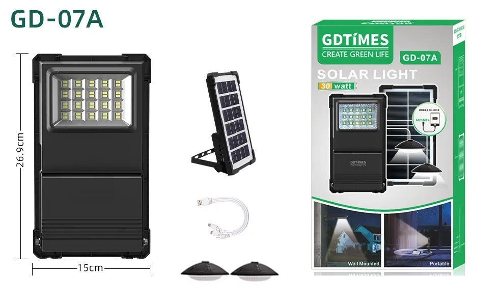 Kit Solar Portátil Panel Solar Iluminación LED y Cargador USB 30W