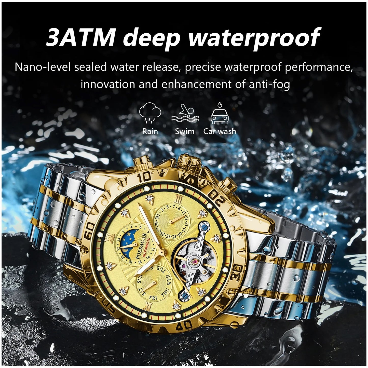Reloj Automático Mecánico para Hombre Visualización Completa