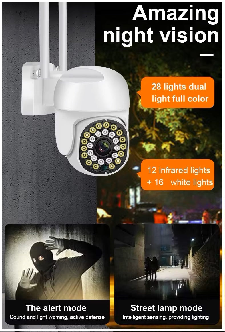 Cámara de Seguridad WiFi Monitoreo 360° Full HD 110° Visión Detección
