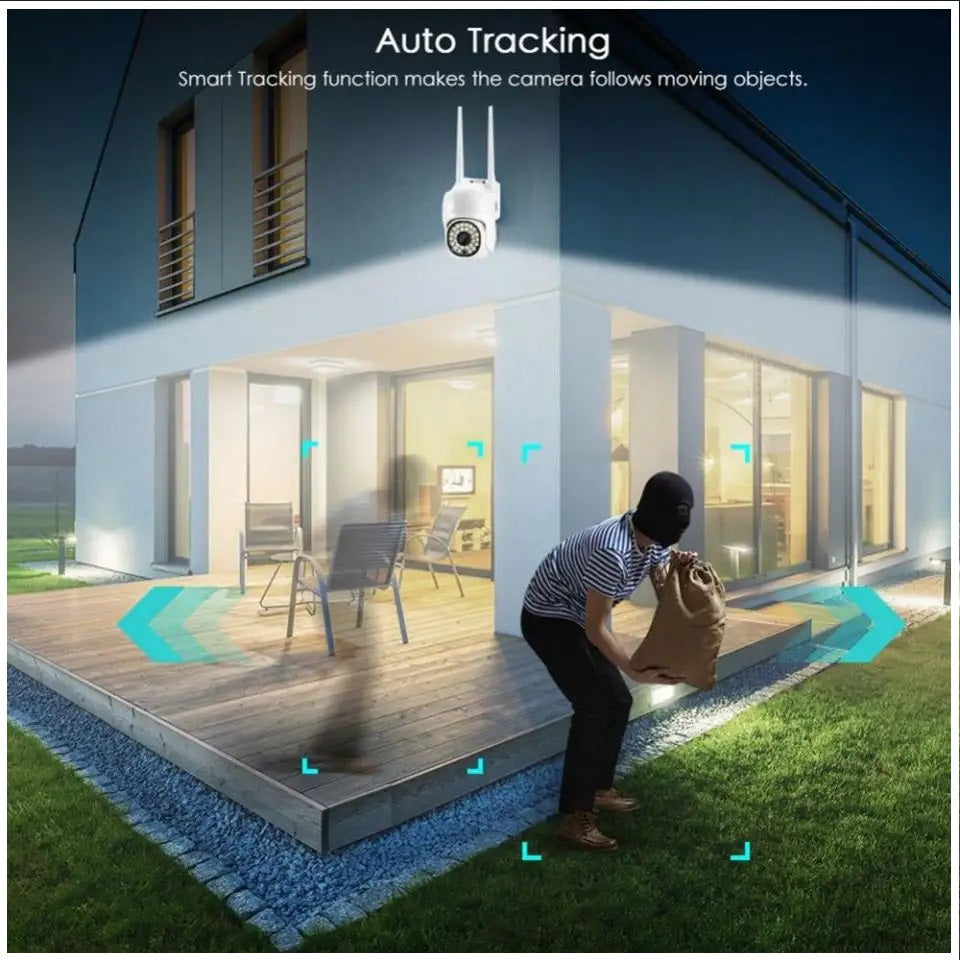 Cámara de Seguridad WiFi Monitoreo 360° Full HD 110° Visión Detección
