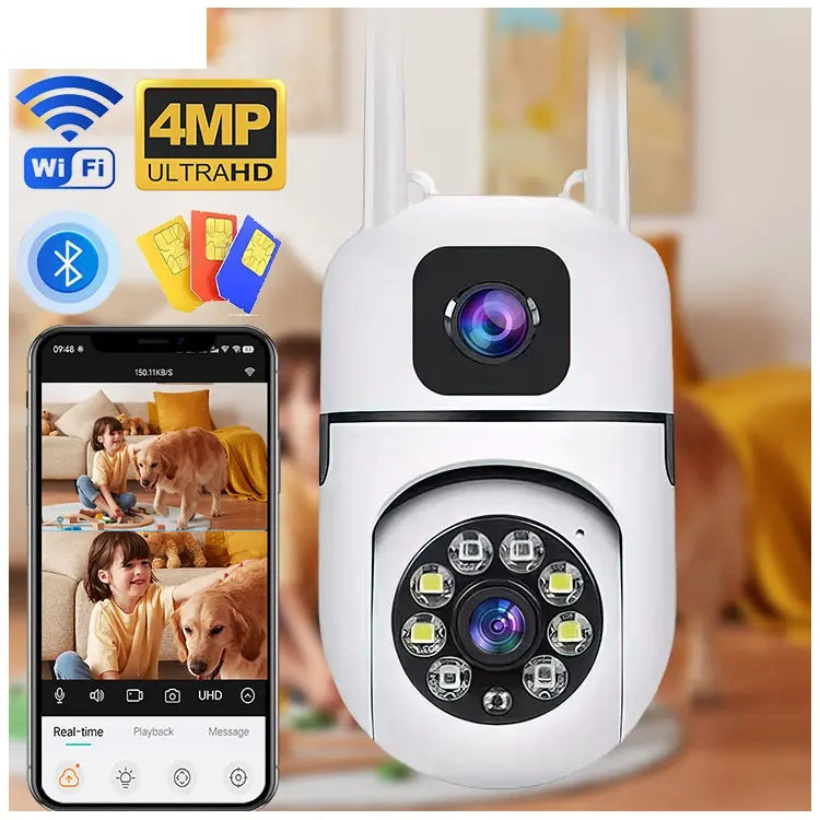Cámara de Seguridad WiFi Lente Dual Monitoreo 360° Full HD 110° Visión
