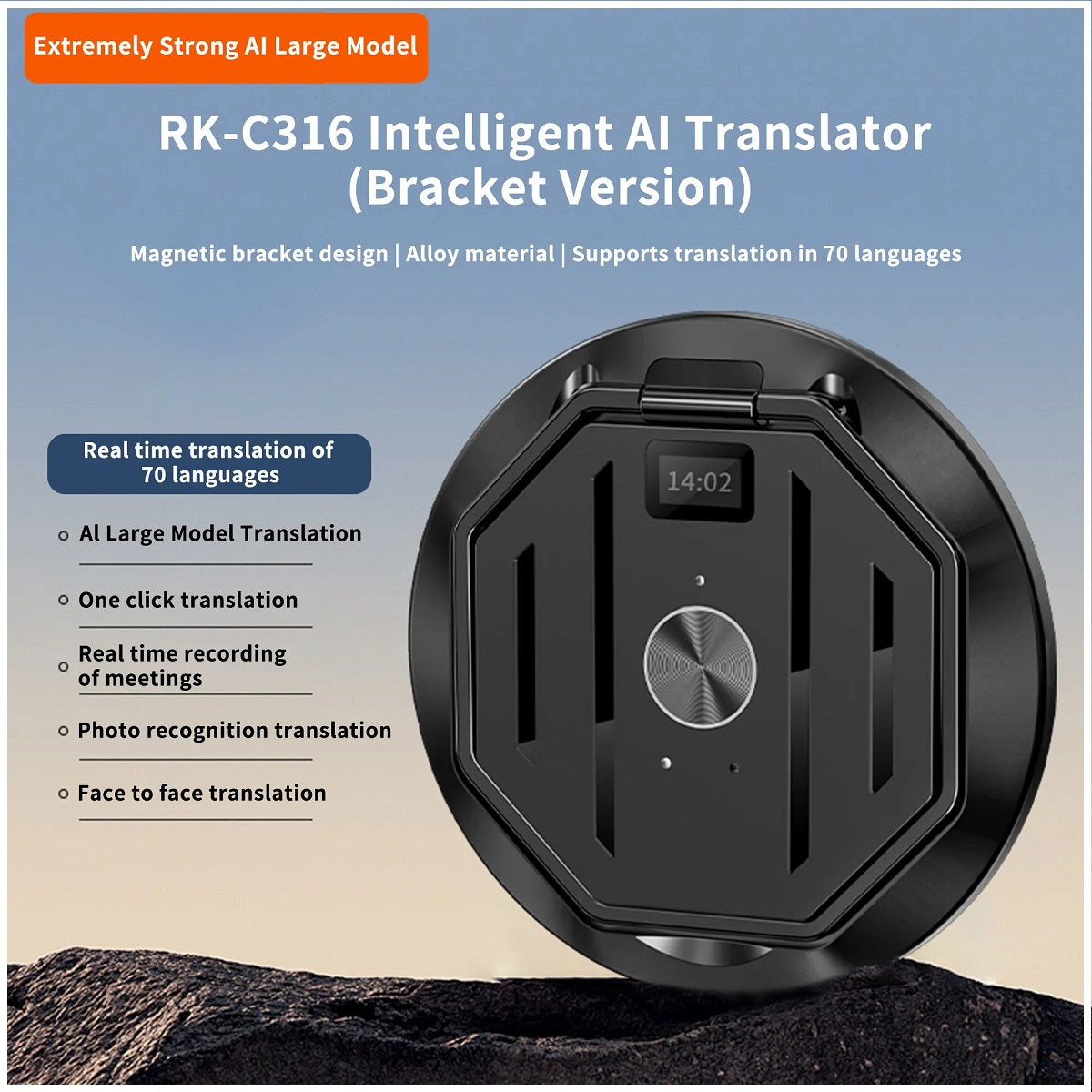 Traductor Inteligente Traducción AI Instantánea de Voz 70 Idiomas
