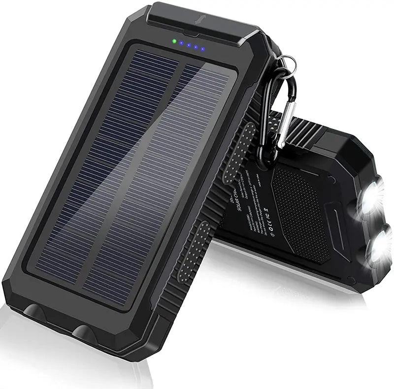 Cargador Solar Portátil 20000mAh Linterna a Prueba de Agua y polvo