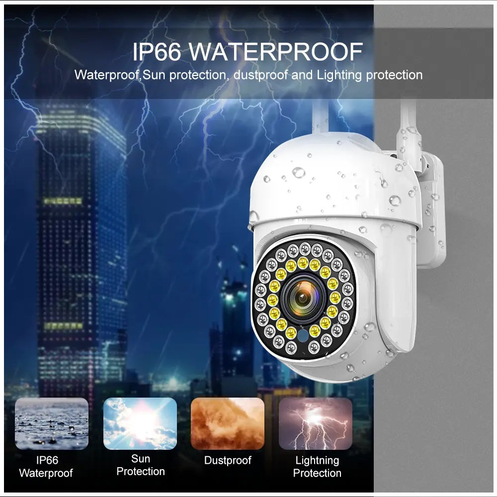 Cámara de Seguridad WiFi Monitoreo 360° Full HD 110° Visión Detección