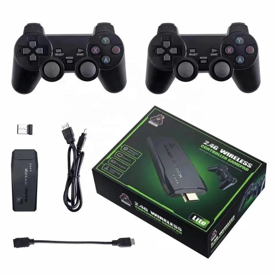 Consola de Videojuegos Stick 4K 10 mil Juegos 2 Controles Inalámbricos