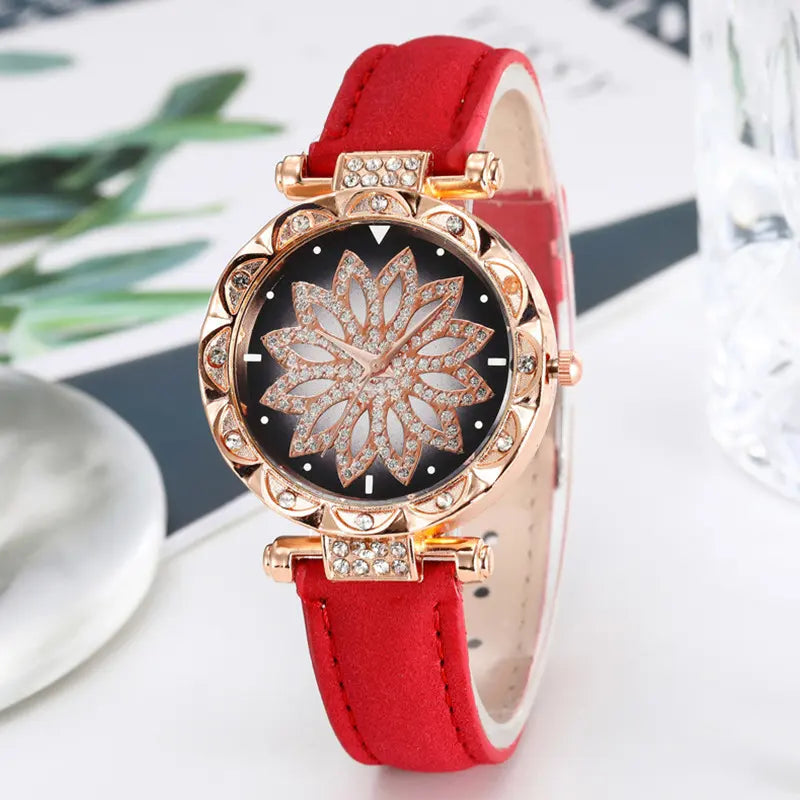 Set de lujo para Mujeres con Reloj Colgante Aros Anillo y Pulsera