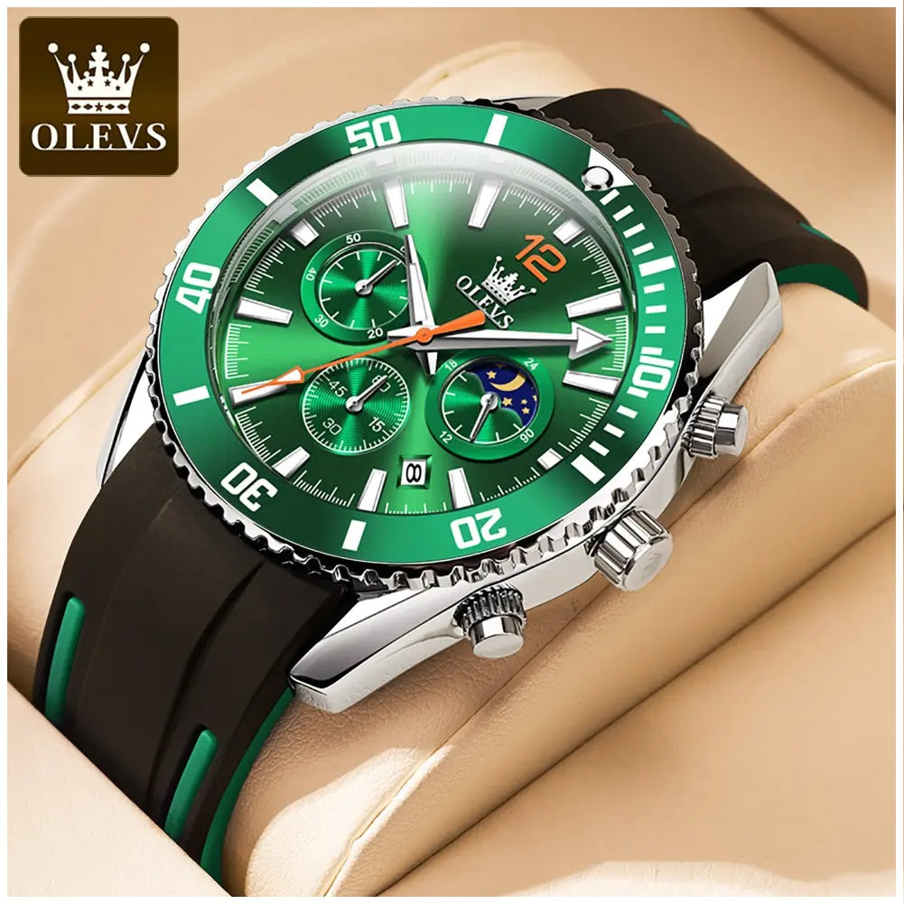 Reloj Cronógrafo Deportivo para Hombre Calendario Resistencia al Agua