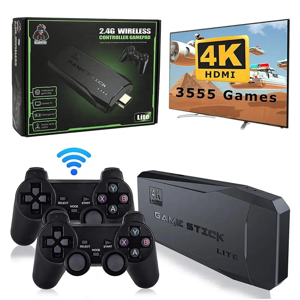 Consola de Videojuegos Stick 4K 10 mil Juegos 2 Controles Inalámbricos