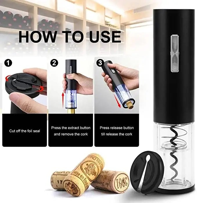Sacacorchos Eléctrico Destapador de vino Automático Recargable USB