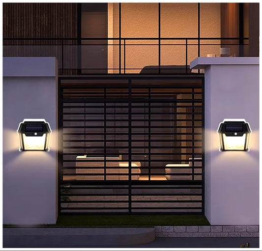 Lámpara Pared Solar Sensor de Movimiento Resistente al Agua Luz LED