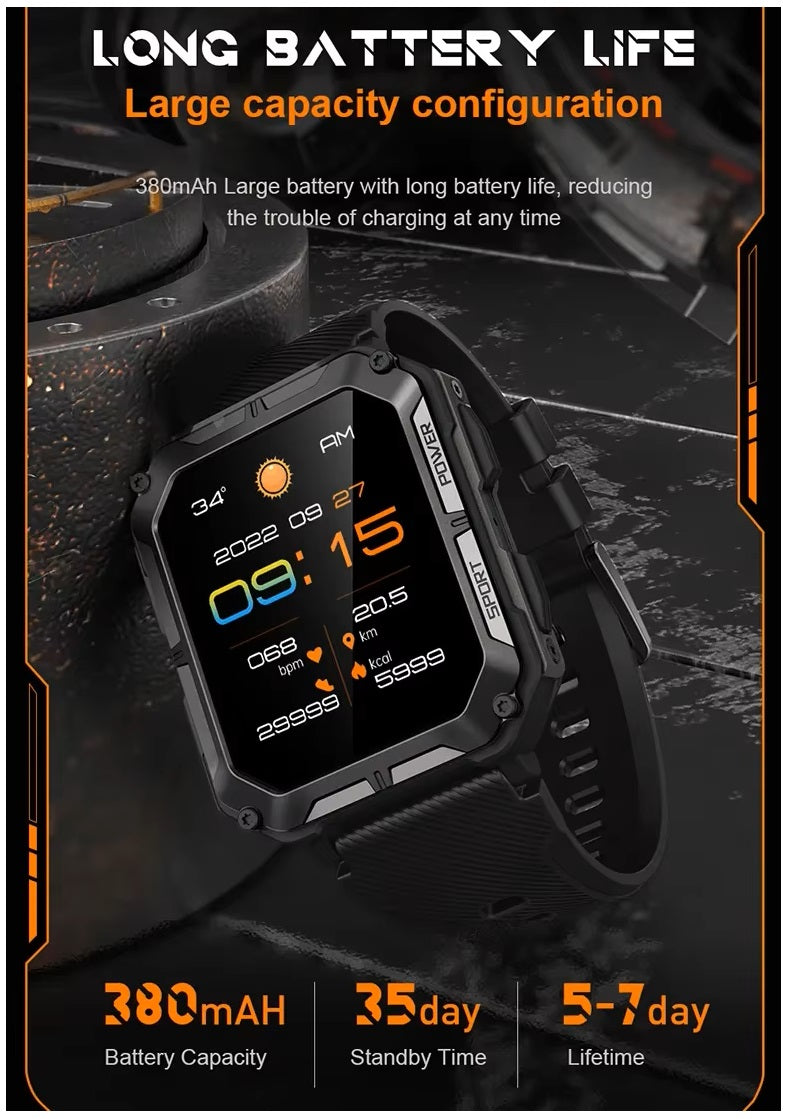 Smartwatch Deportivo C20Pro 1,83” HD | Llamadas BT, IP68, 123 Modos Deportivos, Monitor Salud, Batería 380mAh