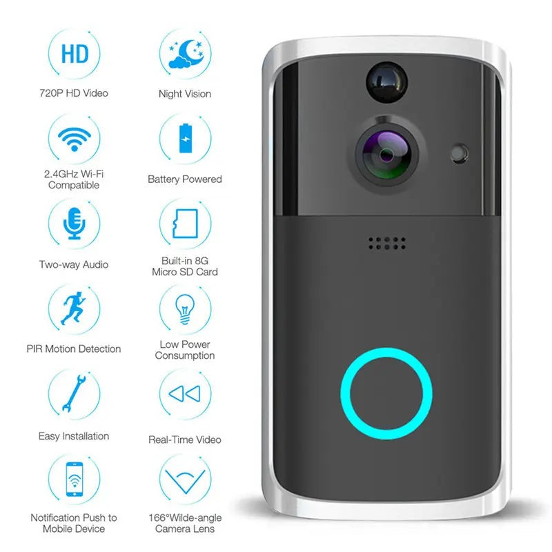 Cámara inteligente Portero Wifi DoorBell con Timbre para Smartphone