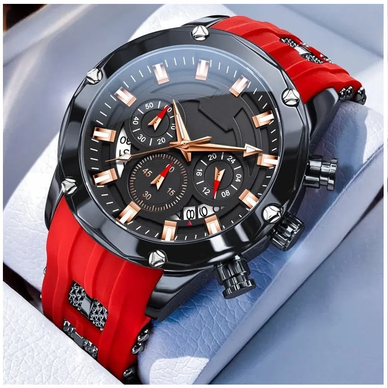 Reloj Deportivo de Lujo OLEV Acero Inoxidable Cuarzo Sumergible 30M