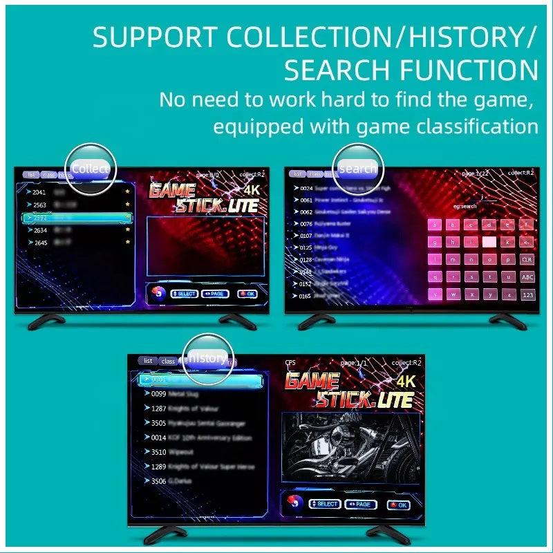 Consola de Videojuegos Stick 4K 10 mil Juegos 2 Controles Inalámbricos