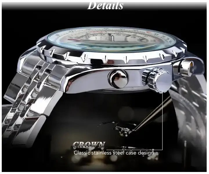 Reloj Automático Deportivo para Hombre Movimiento Mecánico Cronógrafo