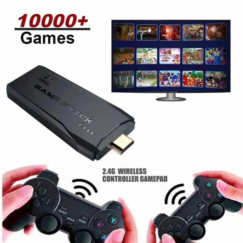 Consola de Videojuegos Stick 4K 10 mil Juegos 2 Controles Inalámbricos