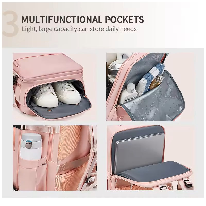 Mochila Femenina Impermeable de Gran Capacidad con Puerto USB