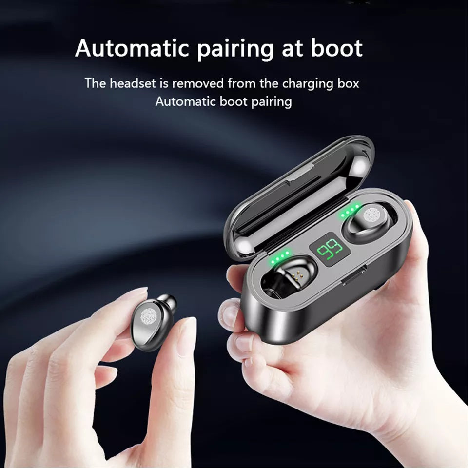 Audífonos inalámbricos Bluetooth In-Ear F9 V 5.0 BLANCO