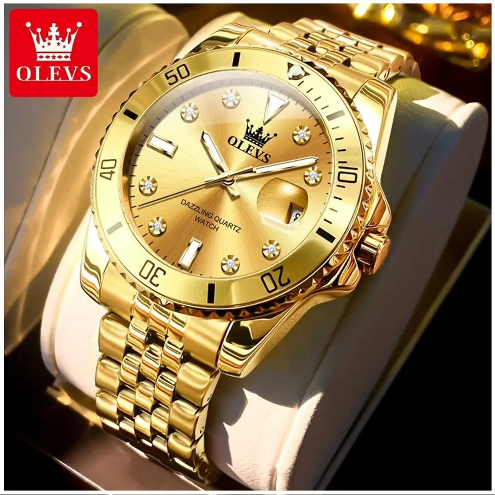 Reloj de Pulsera Dorado para Hombre Diseño Deportivo de Lujo