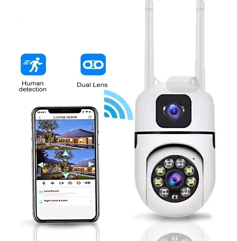 Cámara de Seguridad WiFi Lente Dual Monitoreo 360° Full HD 110° Visión