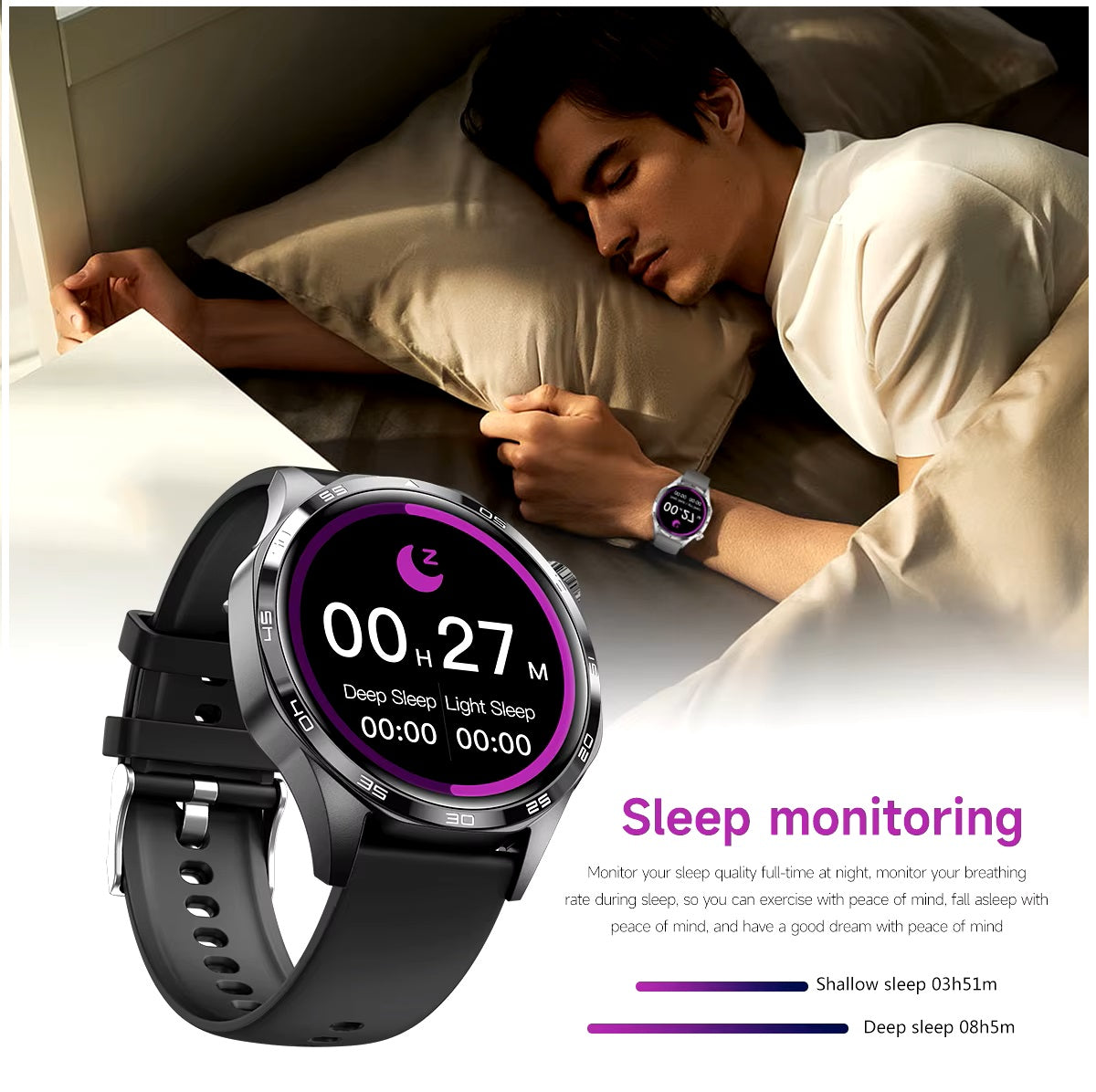 Smartwatch GT5 PRO Llamadas Bluetooth 5 Monitoreo Salud 300 mAh IP67