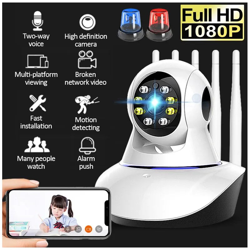 Cámara Inteligente A1 Rotación 360° Full HD 1080P y Visión Nocturna