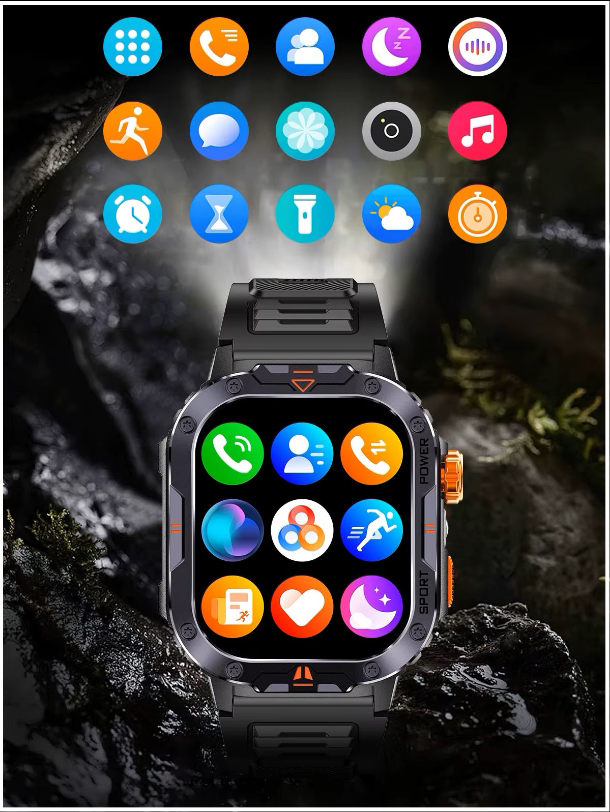 Smartwatch Deportivo NX20 Llamadas Bluetooth Música Linterna IP68