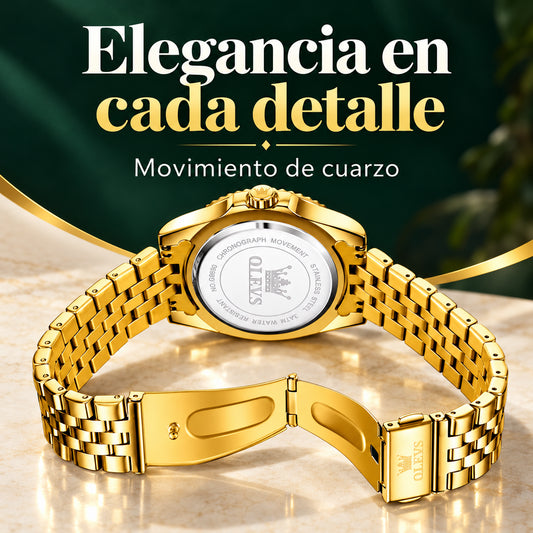 Reloj dorado deportivo para hombre · información en castellano