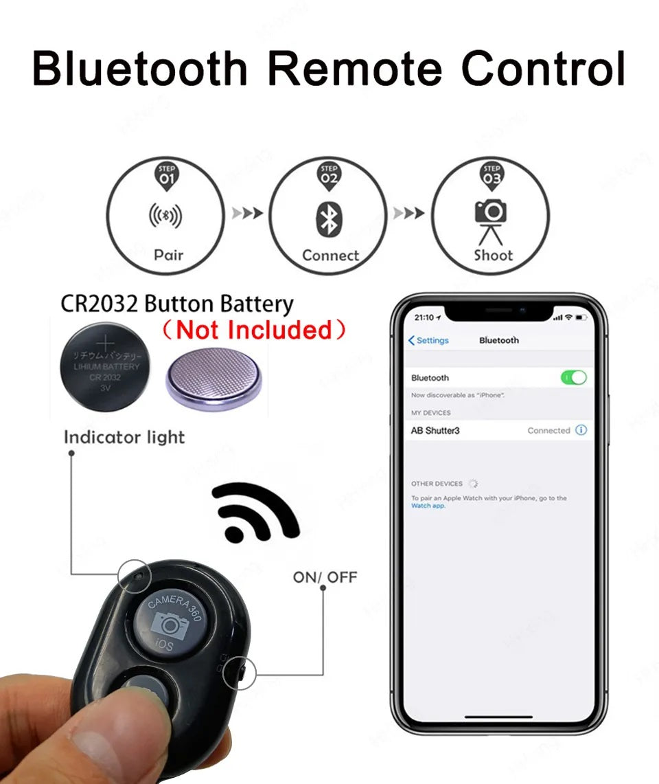 Kit de Grabación Micrófono Luz Led Soporte Control Remoto Trípode