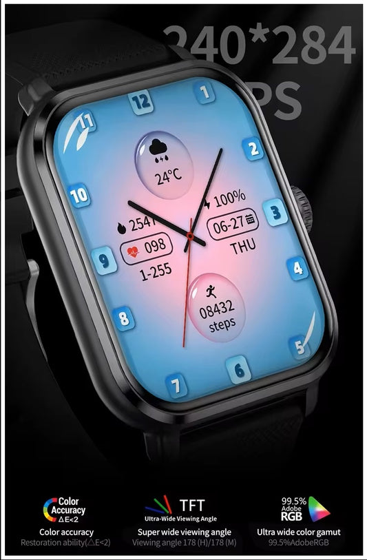 Reloj inteligente M12 de 1,83 pulgadas con respuesta a llamadas BT