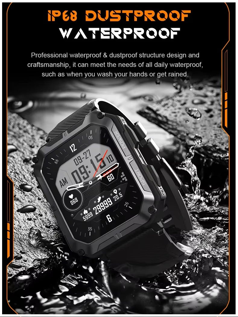 Smartwatch Deportivo C20Pro 1,83” HD | Llamadas BT, IP68, 123 Modos Deportivos, Monitor Salud, Batería 380mAh