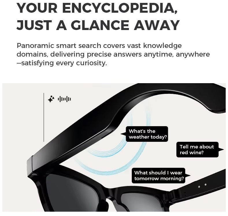 Gafas Inteligentes M01 con Cámara HD ChatGPT Traducción y Reducción de Ruido