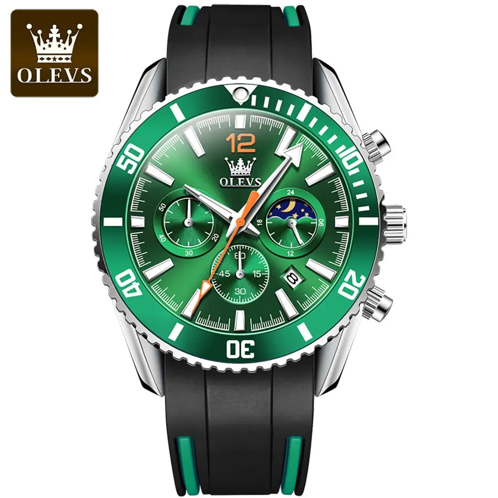 Reloj Cronógrafo Deportivo para Hombre Calendario Resistencia al Agua