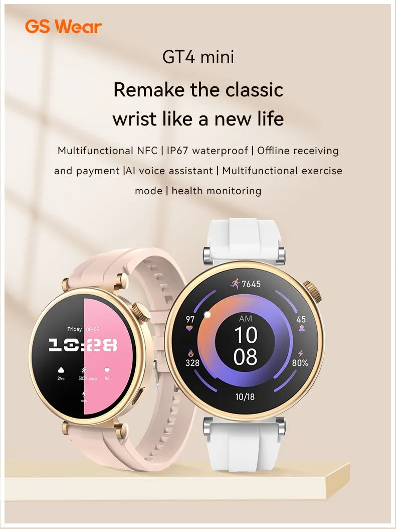 Reloj Inteligente DS5 Mini Mujer Estilo Salud con Doble Correa Silicona y Metálica Compatible IP68