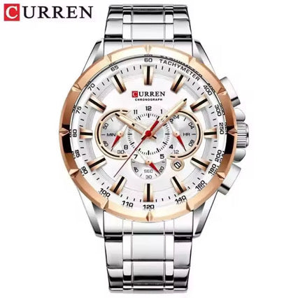 Reloj Hombre Elegante Curren Acero Inoxidable Cuarzo Cronógrafo