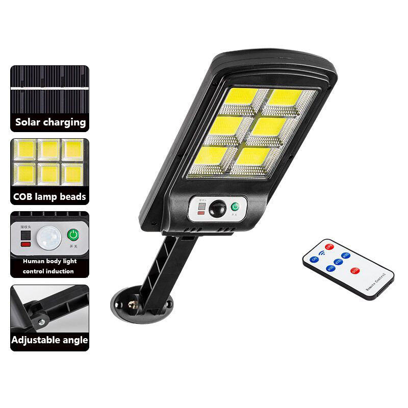 Luz Led inteligente con panel solar control remoto y sensor movimiento