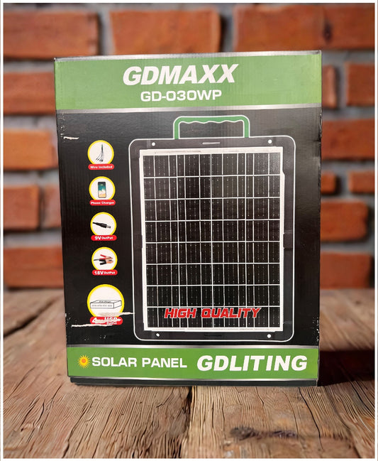 Panel Solar Portátil 30W 18V Adaptador de carga Múltiple Cable USB