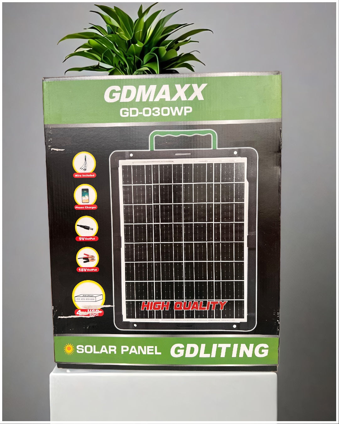 Panel Solar Portátil 30W 18V Adaptador de carga Múltiple Cable USB
