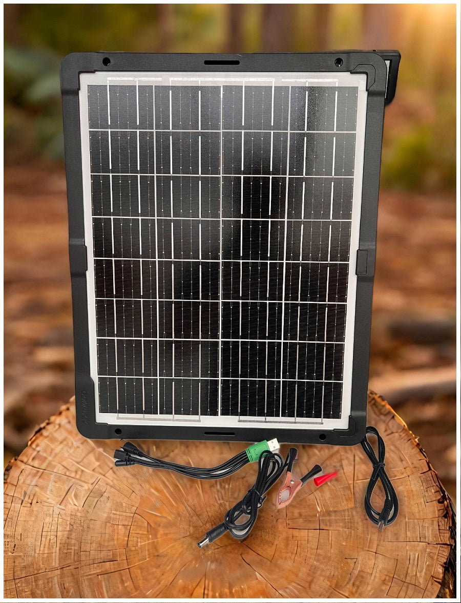Panel Solar Portátil 30W 18V Adaptador de carga Múltiple Cable USB
