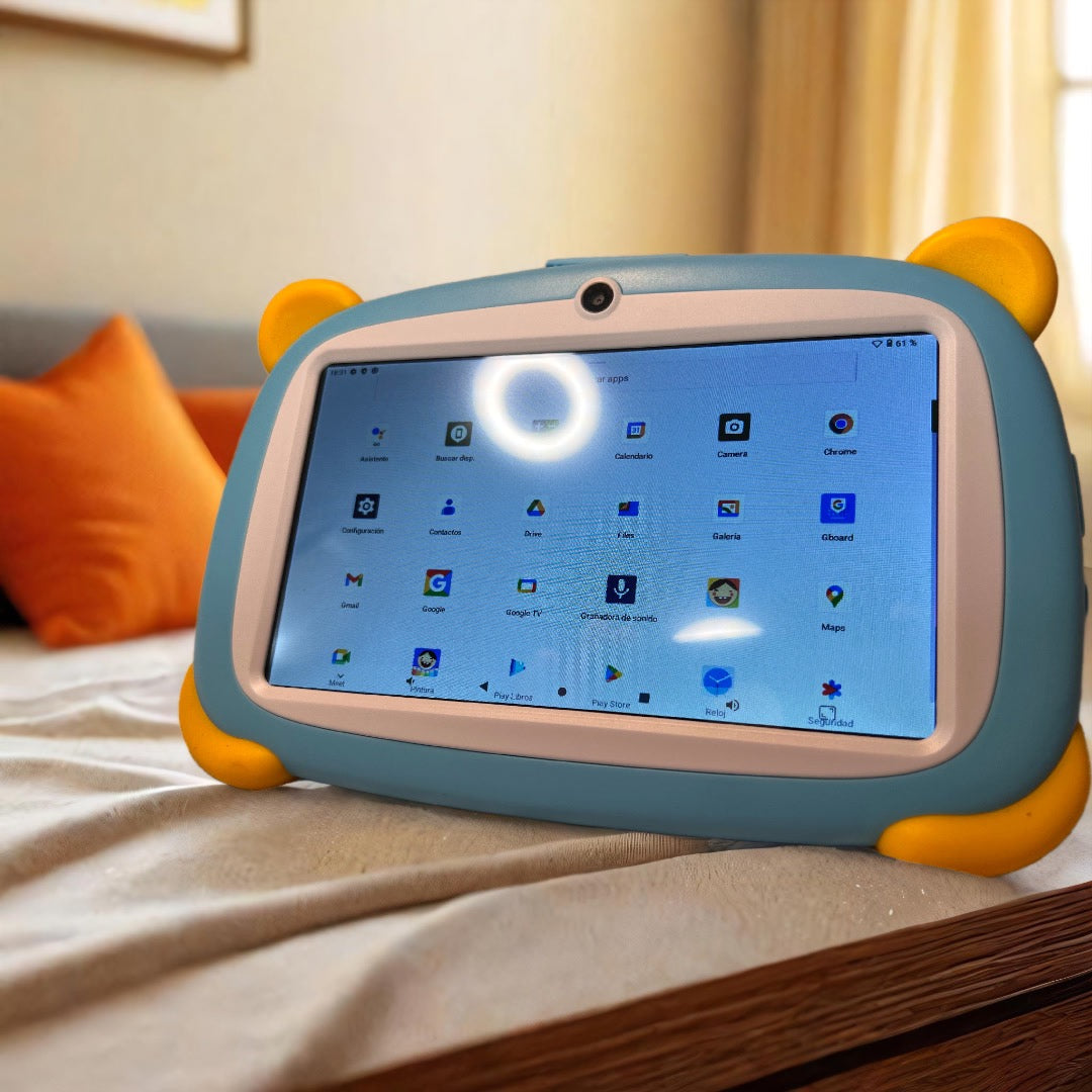 Tablet Infantil Educativa Android 13 Quad Core 1.5Ghz 2GB RAM 32 ROM 3000mAh 7 Pulgadas 2 Cámaras WIFI Bluetooth